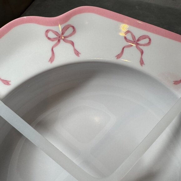 Shabby Chic Valentine Pink Bow Scalloped Bow Set of‎ 4 NEW WITH TAG - Picture 5 of 7
